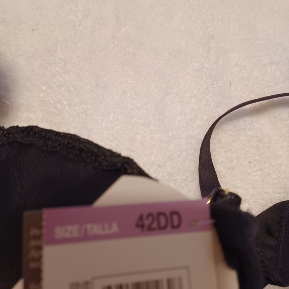 NWT Black Bra 42E (DD) Soft Lace Comfort Straps Back Smoothing - Picture 7 of 8